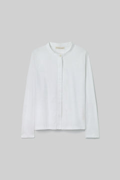 Maisy Organic Cotton Poplin and Jersey Shirt in White