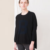 Marlo Organic Cotton Varsity Jumper in Grey S Preloved