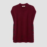 Piper Organic Cotton Knitted Vest in Bordeaux