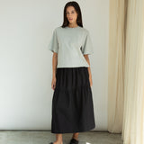 Bay Organic Cotton Jersey Top in Grey Marl