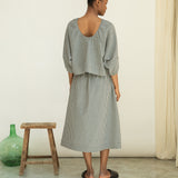 Goldie-Cay Organic Cotton Double Gauze Skirt in Monochrome Gingham
