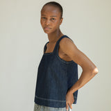Jess-Leigh Organic Cotton Denim Vest in Indigo