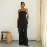 Zoya-May Cotton Linen Trousers in Black