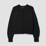 Sian Organic Cotton Knitted Cardigan in Black