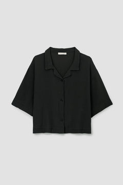 Ameera Organic Cotton Cheesecloth Shirt in Black