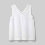 Azure Organic Cotton Poplin Top in White