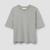 Bay Organic Cotton Jersey Top in Grey Marl