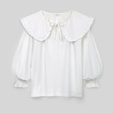 Camilla Organic Cotton Poplin Blouse in White