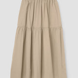 Cecilia Organic Cotton Poplin Skirt in Sand