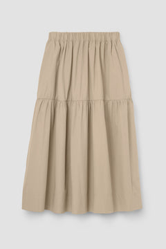 Cecilia Organic Cotton Poplin Skirt in Sand
