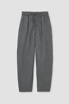 Cedar-Cay Organic Cotton Double Gauze Trouser in Monochrome Gingham