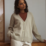 Charis Recycled Cotton Cardigan in Ochre S Preloved