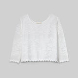 Daisy-Fay Cotton Lace Top in White by HANNAH BEAUMONT