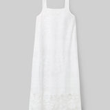 Freya-Fay Cotton Lace Dress in White by HANNAH BEAUMONT