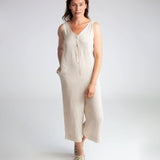 Gianna Linen Jumpsuit in Bone S Preloved