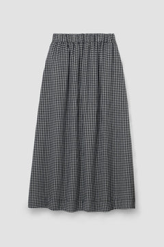 Goldie-Cay Organic Cotton Double Gauze Skirt in Monochrome Gingham