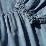 Harumi-Leigh Organic Cotton Denim Dress in Chambray Blue
