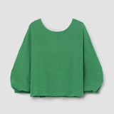 Ivy Organic Cotton Cheesecloth Top in Palm Green