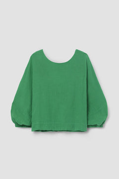 Ivy Organic Cotton Cheesecloth Top in Palm Green