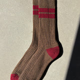 Jenni Organic Cotton Socks in Brown Marl and Burgundy