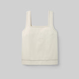 Jess-Leigh Organic Cotton Denim Vest in Ecru