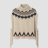 Kanon-Sue Recycled Wool Knitted Vest in Cream Marl Fairisle