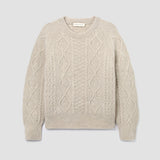 Kelly Lambswool Knitted Jumper in Off White Marl