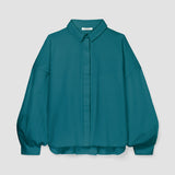 Konara Organic Cotton Jersey and Poplin Shirt in Pine