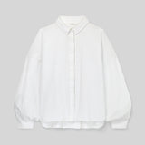Konara Organic Cotton Jersey and Poplin Shirt in White