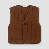 Lark-Leigh Recylced Cotton Denim Gilet in Bark Brown