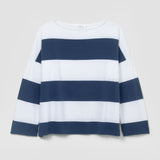 Leia-Sue Organic Cotton Top in Midnight and White Bold Stripe