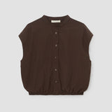 Nancy Organic Cotton Jersey and Poplin Shirt in Cacao