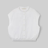 Nancy Organic Cotton Jersey and Poplin Shirt in White