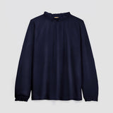 Pearl-Jane Organic Cotton Velour Top in Night Sky Navy