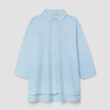 Reese Organic Cotton Jersey and Poplin Shirt in Powder Blue