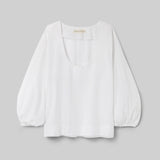 Renee Organic Cotton Poplin Top in White