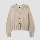 Sian Organic Cotton Knitted Cardigan in Beige Marl