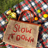 Slow It Down Jute Bag