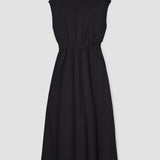Tanya Organic Cotton Jersey and Poplin Dress in Black