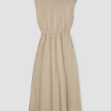 Tanya Organic Cotton Jersey and Poplin Dress in Sand