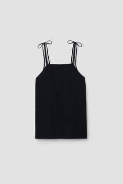 Toni-May Cotton Linen Vest in Black